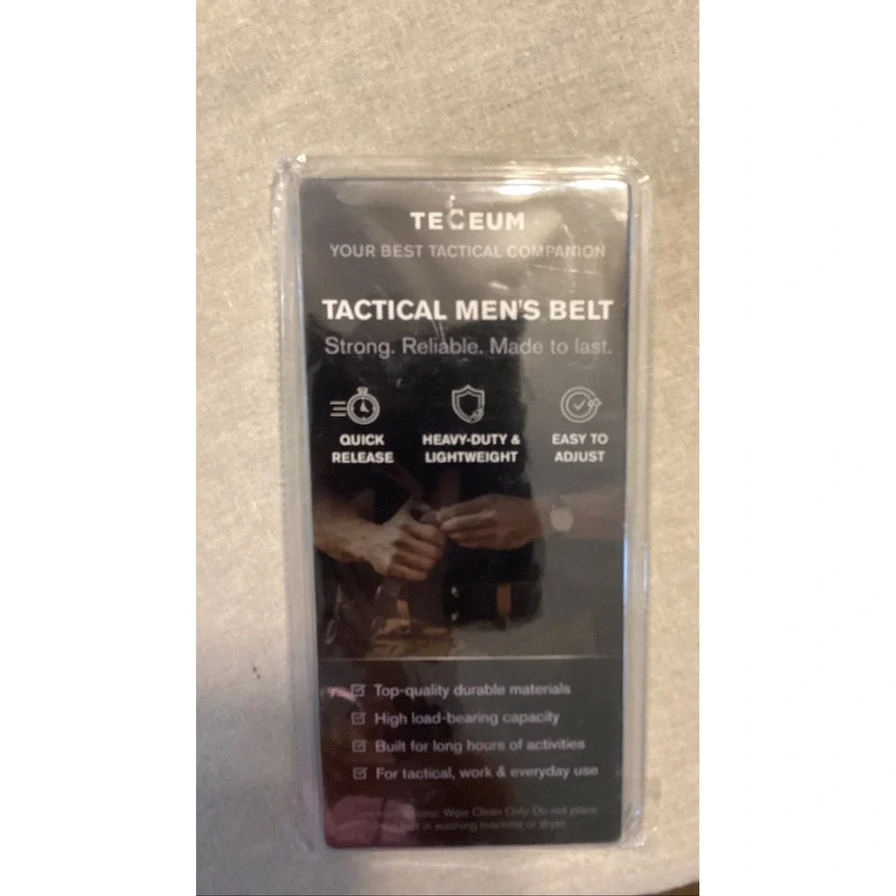 Teceum‎ Black Tactical Belt Quick Release Buckle Size Small